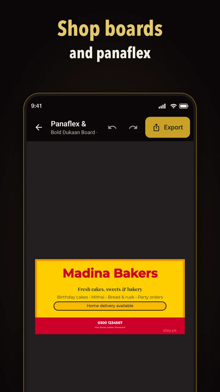 Shop boards and panaflex