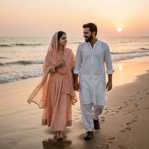 Couple portrait at sunset: example made with Gemini