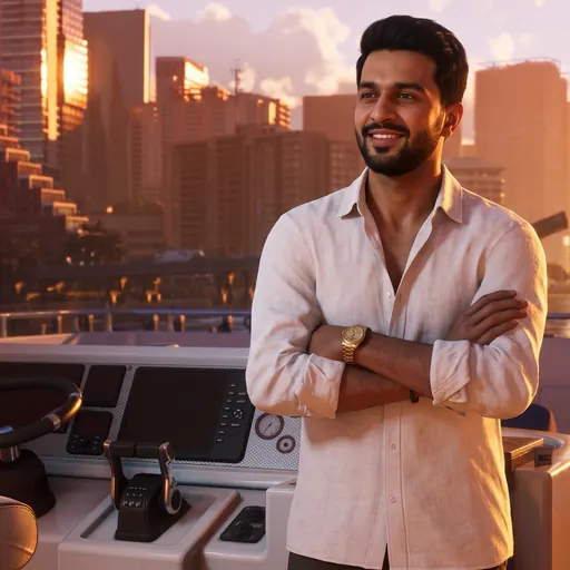 GTA 6 boss on a yacht: example made with Gemini
