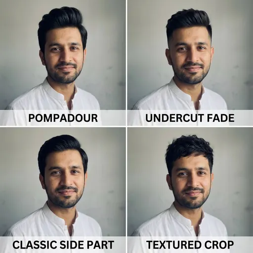 Hairstyles that suit your face shape: example made with Gemini