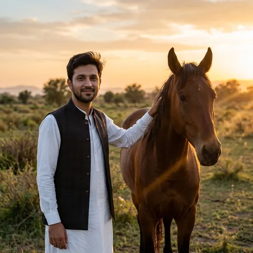 Portrait with a horse: example made with Gemini