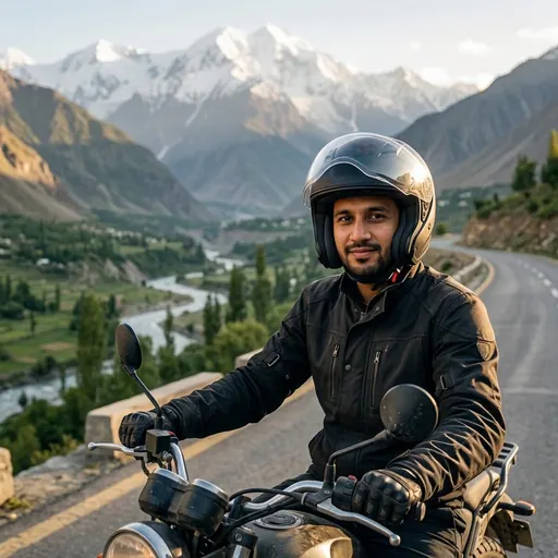 Motorbike ride in the mountains: example made with Gemini