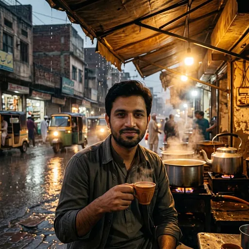 Rainy day with chai: example made with Gemini