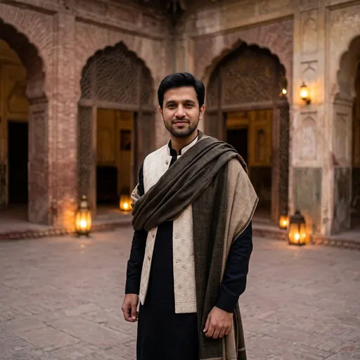 Royal look in shalwar kameez: example made with Gemini